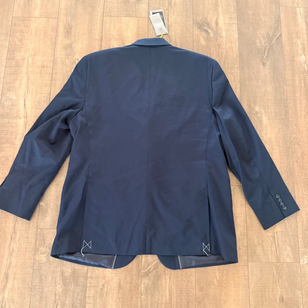 NWT Edwards Suit Jacket Mens 48 R Navy Blue Wool Blend Russel Comfort Stretch - Picture 7 of 13
